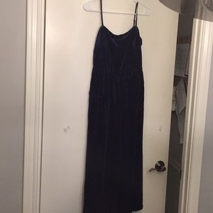 Crush it in this royal blue velvet jumpsuit.